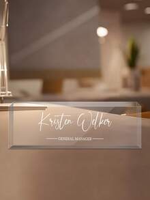 Bảng tên khắc theo yêu cầu để bàn - 20 kiểu, Bảng tên để bàn bằng acrylic cá nhân hóa, Trang trí bàn làm việc văn phòng cho nam và nữ, Phụ kiện bàn làm việc bằng acrylic, Quà tặng văn phòng cho sếp, quản lý, giáo viên, Quà tặng tri ân nhân viên, Tự làm - Nhiều màu - Xem 25