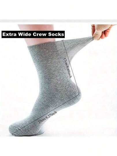 5 pares de calcetines tipo tripulación para diabéticos - Parte superior extra amplia y sin ataduras, abertura elástica para facilitar la colocación y el retiro - Cuidado de la neuropatía y los nervios periféricos - Tela suave y transpirable - Para pies hinchados, edema, huesos de los dedos - Para personas mayores, embarazadas, post-cirugía - Unisex - Para uso diario y ocasiones especiales - Paquete de valor, calzado para personas mayores, ajuste cómodo, construcción duradera, zapatos, cuidado de personas mayores