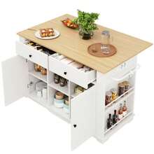 Ilha de cozinha, carrinho de cozinha equipado com filtro de linha, armário de cozinha, carrinho de serviço com bancada, armário de buffet, carrinho de jantar com textura de madeira, armário de buffet, branco