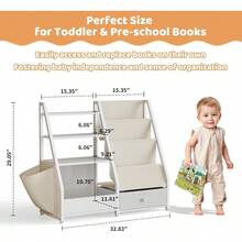 Bookshelf And Toy Storage Kid Book Shelf Toy Storage Organizer For Rooms Toddler Book Sling Shelf Baby Bookcase For Nursery Rooms Bedroom Playroom Montessori Toy Organizer