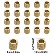 5/10pcs 18K Gold-Plated Stainless Steel Large Hole Spacer Beads Pendant, Suitable For DIY Bracelet Necklace Jewelry Making - Three-line Reticulation - View 10