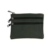 Monedero de Moda con Cremallera para Mujeres, Mini Monedero de Lona de 3 Capas, Bolsa de Monedas de Color Sólido, Bolsa de Almacenamiento, Bolsillo para Dinero, Bolsas para Monedas y Llaves para Chicas - Verde - Ver 18