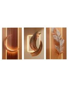 3 Pieces Gold Abstract Decorative Paintings For Modern Luxury Living Room Bedroom Office - G - 查看 5