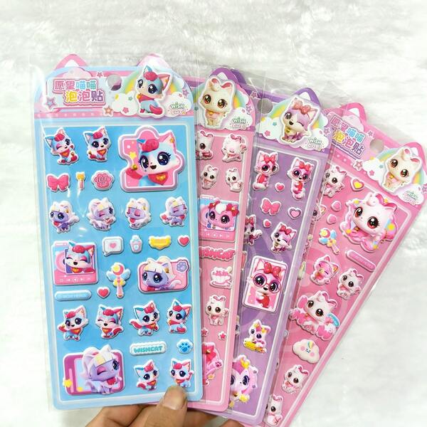 Cute Cartoon Cat Bubble Stickers, Reward Stickers For Children, Girls, Babies, Toddlers