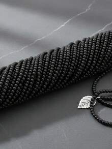 Piedra natural Onyx Lustrada para Bisuteria 1 Tira - Negro - Ver 2