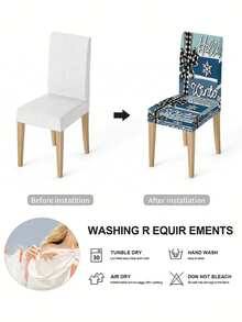 Capa elástica para cadeira de Natal, árvore de azevinho de Natal, floco de neve, laço, capa protetora de encosto para cadeira em forma de estrela, lavável, adequada para casa, sala de jantar, sala de estar, decoração de cozinha (1 peça/4 peças/6 peças/20 peças)