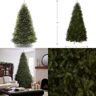 National Tree Company - de Navidad Artificial Completo, Verde, Abeto Dunhill, Incluye Soporte, 2 m(10ft Árbol de Navidad)