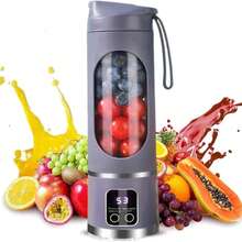 USB Rechargeable Blender And Juicer - Portable, Easy To Clean, With Digital Display, Ideal For Making Smoothies, Milkshakes, Fruit & Vegetable Juices, Great For Home, Office, Travel And Holiday Gifts. Portable Blender | Modern Kitchen Appliance | Digital Display Function, Juicer Blender, Practical New Year And Christmas Gift For Women. - Multicolor - View 15