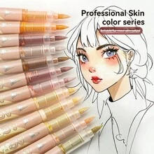 12 لون من أقلام الطلاء الأكريليك، بطرف فرشاة، بنظام حبر سائل مباشر، للقماش والصخور والزجاج والخشب والورق والقرع، لوازم فنية للأعمال اليدوية DIY - متعدد الألوان - مشاهدة 5