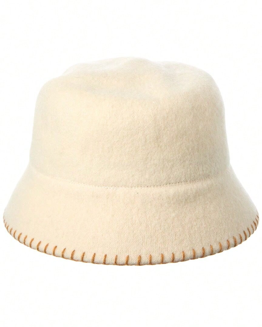 Bruno Magli Knit Felt Wool Bucket Hat - trắng - Xem 1
