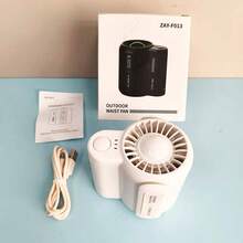 Nouveau ventilateur de taille, ventilateur portable avec 3 vitesses de vent, convient pour la randonnée, la course et autres activités extérieures - Blanc - Voir 12