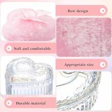 Tioncy 3 件套大号粉扑和粉盒，带粉扑盒，柔软可水洗可重复使用天鹅绒材质，适用于面部、身体、闪粉，干湿两用，爱心图案（），价格实惠，情人节，廉价商品，旅行，旅行必备品，房间装饰，情人节礼物，廉价小物，房间，1 美元商品，度假必备品，女士礼物，卧室，情人节，99 美分 - 令人眼花撩亂 - 查看 10