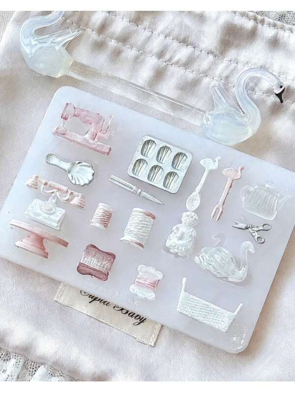 Silikonform für Nähmaschinen-Schwan-Accessoires, Silikonform für Schlüsselanhänger, Gießform für Harz