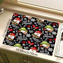 1 Stück Weihnachtsthema Untersetzer, Weihnachtsmuster saugfähige Abtropfmatte, Küchendekoration Kaffeemaschinen Matte, handgemachte Kaffeekanne Abtropfmatte, Küchenboden Matte, Esstisch Matte, Küchen Arbeitsplatten Geschirrtrockenmatte, Frühstücksmatte, hitzebeständige rutschfeste Trockenmatte, Diatomeenerde Trockenmatte, verbirgt Flecken, super saugfähige Küchenmatte, leicht zu reinigende Geschirrablage Matte, geeignet für Küche, Esstisch, Café, Bar, Feiertage, Partys, Heimdekoration, Weihnachtsgeschenke - Verschiedenfarbig - Übersicht 17