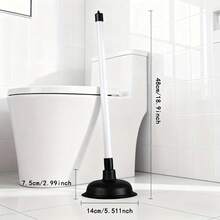 Heavy Duty Toilet Plunger, High Pressure Clog Remover With Long Handle For Bathroom Drain Unblocking