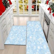 1pc Christmas Snowflake Pattern Floor Mat, Kitchen Floor Protective Pad, Comfortable Standing Mat, Living Room Bedroom Bathroom Laundry Office Area Rug, Home Decor Indoor