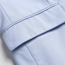 Men's White Premium Suit Set - Casual Suit, Wrinkle-Resistant, Anti-Pilling, Business Formal, Wedding Banquet, Seasonal Commute, Office Party Dress, Two-Piece Set - 淺藍色 - 查看 3