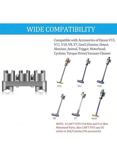 1pc ModelsV7 V8 V10 V11 V15 Cleaner Attachment Bracket Extension Base Wand Mount Compatible, Grijs Space Saving Mounted Stofzuiger Holder, Vloer Care Accessory view 4