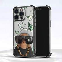 Funda para teléfono con diseño de Monkey Money Drip Swag Element, compatible con iPhone 16, 15, 14 Pro Max, 13, 12, 11, XR y XS Plus. Fabricada en silicona TPU, ofrece protección contra golpes y caídas, además de una excelente sensación al tacto. Es el regalo ideal para familiares, amigos y seres queridos. - Negro - Ver 6