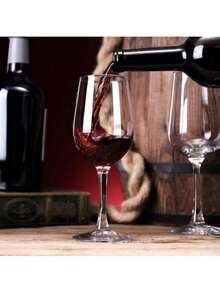 6-Pack Tall Glasses For White And Red Wine, Large Capacity, Narrow-Neck Goblets, Clear, Lead-Free Glass, Wine Glass Set, Thin Rim, Easy Decanting, Long Stem Design, Stable Base, Shatter-Resistant, Heat-Resistant, Machine Washable, Perfect For Restaurants, Bars, Parties, Weddings, Wine Tastings, Champagne Alternatives, Multi-Purpose Cold Drink Cups, Gift Box, Ideal For Gift Giving - Transparent - View 2