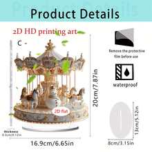 1/3 pezzi Decorazioni da scrivania natalizie, ruota panoramica, carosello, albero di Natale, decorazioni per casa e ufficio, regali di Natale, in acrilico 2D