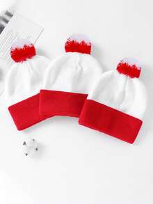 1pc Christmas Knit Beanie, Lightweight And Comfortable To Wear, Features A Stretchy Design That Won't Dig Into Your Head. Perfect For Christmas Parties, Family And Friends Gatherings, Daily Outings, Or As A Holiday Gift. Winter Head Warmer