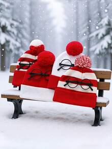 1pc Christmas Knit Beanie, Lightweight And Comfortable To Wear, Features A Stretchy Design That Won't Dig Into Your Head. Perfect For Christmas Parties, Family And Friends Gatherings, Daily Outings, Or As A Holiday Gift. Winter Head Warmer