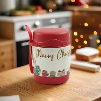 11oz Stainless Steel Vacuum Insulated Bento Lunch Box, Christmas Gift, Cute Thermal Food Container, Keeps Food Hot/Cold