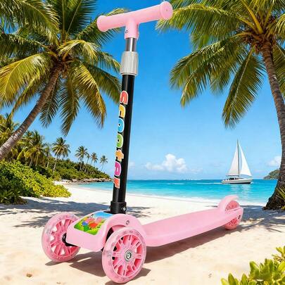 Scooter y patineta para niños plegables, adecuado para niños, con función de ajuste de 4 velocidades, pedal anti-deslizamiento: modelo de poca, diseño ligero y duradero, es un regalo ideal para Halloween y San Valentín, adecuado para juego al aire libre, estilo festivo, estructura resistente y 110 libras de 110 libras