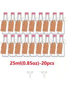 5/20/60/100个迷你酒瓶 - 多用途便携式塑料容器,带密封盖,适用于储存烈酒、果汁和酱料 - 防漏、防碎塑料迷你瓶,带密封锁盖:0.85盎司/1.7盎司/3.3盎司/5盎司,可重复使用,可手洗,是派对、婚礼、感恩节、万圣节和圣诞节的理想礼品。 - 多色 - 查看 25