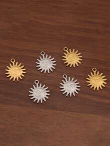 3Pcs/Lot 18K Vacuum Plated Stainless Steel Sun & Moon Charms, Vintage Casting Celestial Sun Pendants Charms For DIY Jewelry Making Earrings Bracelets Necklaces Findings Accessories - Pendant - View 6