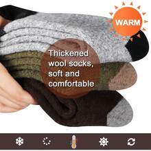 Calcetines de lana de invierno para hombres Heatuff, térmicos, cálidos y suaves, 5 pares - Súper grueso - Multicolor 6 - Ver 3