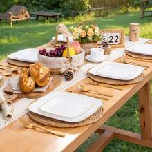 50/25/20/10/1 Set White Oval Single Gold Rim Party Plates, Dinnerware Set, Salad Plates, Celebration Party Tableware, Trays, 10.25 Inch And 7.5 Inch Dinner Plates, Suitable For Various Parties, Outdoor, Wedding, Restaurant - White Background With Gold Edges - View 5