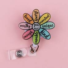 可伸缩D卡套卷轴，可爱卡通设计，护士医院胸牌套办公挂绳，1个装