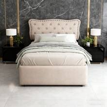 Bed Frames - Beige Brown + MDF - View 1