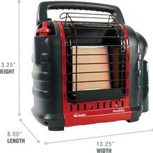 9,000 BTU Portable Buddy Radiant Heater - Đỏ - Xem 6