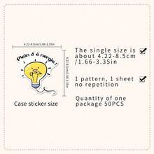 50pcs French Inspirational Phrase Cartoon Graffiti Stickers For DIY On Boxes, Cups, Notebooks, Helmets - Multicolor - View 6