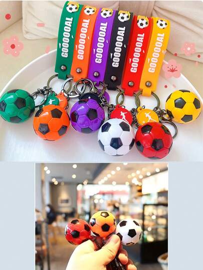 Unisex Football Keychain, Detachable, Suitable For Packaging Decoration, Car Keys, Backpacks, Wallets, Seasonal Decor, Accessories, Holiday Decoration And Gifts