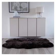Real Sheepskin Rug 4x6 Ft | Sheepskin Rugs For Living Room And Sofa | Bedside Rugs For Bedrooms | Large Fluffy Rug Is Breathable & Heat-Regulating In Color Chocolate - Multicolor 839 - View 5