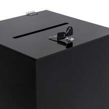 Rainaut 1PCS Freestanding Acrylic Donation Box, Suggestion Box, Money Storage Square Container, Suggestion Box With Lock To Collect Suggestions, Customer Feedback, Donations, And Votes,Black - Black - View 9