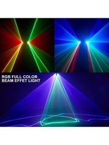 Luz de fiesta para DJ, luz de escenario con haz de color completo, control de música por voz y escaneo de patrones, perfecta para fiestas, discotecas, bares, clubes, escenarios e iluminación de DJ. - Negro - Ver 4