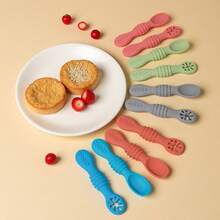 KUNT 1 Set Baby Silicone Sticky Spoon, Infant Feeding Spoon, Soft Silicone Training Spoon For Puree, Rice Cereal, Baby Food