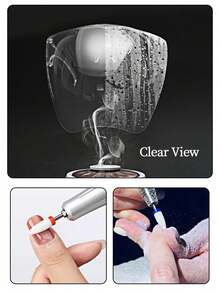 Scudo protettivo per il viso anti-polvere e anti-appannamento, in acrilico trasparente e ad alta definizione, per salone di manicure, un pezzo per l'apertura del negozio o strumento per la rimozione di unghie in acrilico, forniture per unghie, strumenti per unghie, accessori per arte di unghie, ritorno a scuola, unghie, strumenti per unghie finte