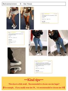 Alan Vincent [免费退换货][休闲帆布鞋系列]新款女士高帮系带帆布鞋 女士厚底休闲鞋 舒适时尚学生鞋 休闲百搭[尺码偏小，建议选择大一码。]