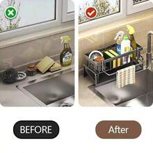 Sponge Holder 1pc For Kitchen Sink ,Essentials Decor Organizer Caddy Accessories - Default - View 4