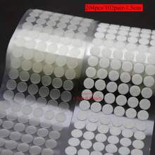 1cm/0.39in, 1.5cm/0.59in, 2cm/0.78in Clear Dot White Adhesive Hook Fastener Rings, Strong Glue Sticky Discs, Suitable For Double-Sided Tape, Applicable For Classroom, Office And Home DIY