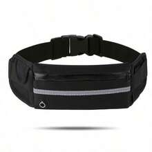 1PC 2025 Fitness Running Belt Bag - Unisex Waterproof Waist Bag For Men & Women, Small Mobile Pouch With Adjustable Strap For Outdoor Morning Jogging, Gym Workout & Hiking -  Sports Fanny Pack With Secure Closure - Black - View 9