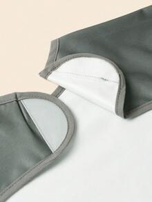 Baby Long Sleeve Bib, Infant Feeding & Painting Smock Apron - Dark Grey - View 5