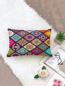 Bohemian Cushion Cover - Circular Floral Pattern, Casual Everyday Use - Multicolor - View 10