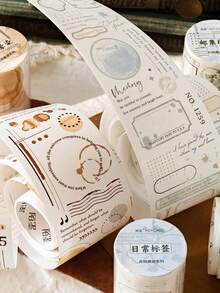 2m/Rolle Vintage Etikett Washi Tape, kreative ästhetische Aufkleber, DIY dekorative Collage Bastelbedarf, Geschenke, personalisierte Scrapbooking Schul-Schreibwaren
